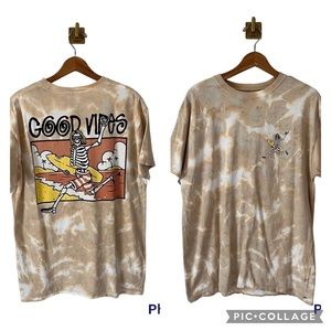 Call Your Mother Neutral Colors Tie Dye “Good Vibes” Surfer Skeleton Size Large